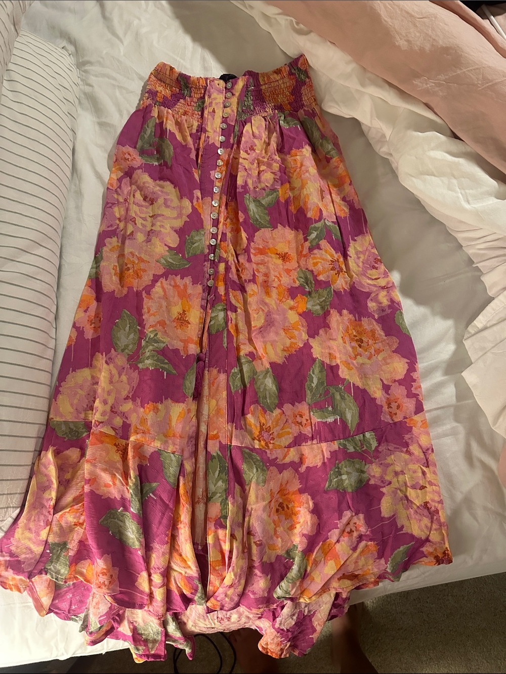 RACHEL Rachel Roy Floral Maxi Skirt in Purple, Pink, Orange and Green